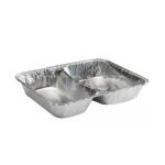 Barquette en aluminium 2 compartiments/100 PCS